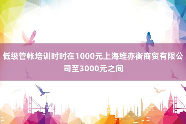低级管帐培训时时在1000元上海维亦衡商贸有限公司至3000元之间